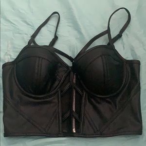 Black crop top bustier